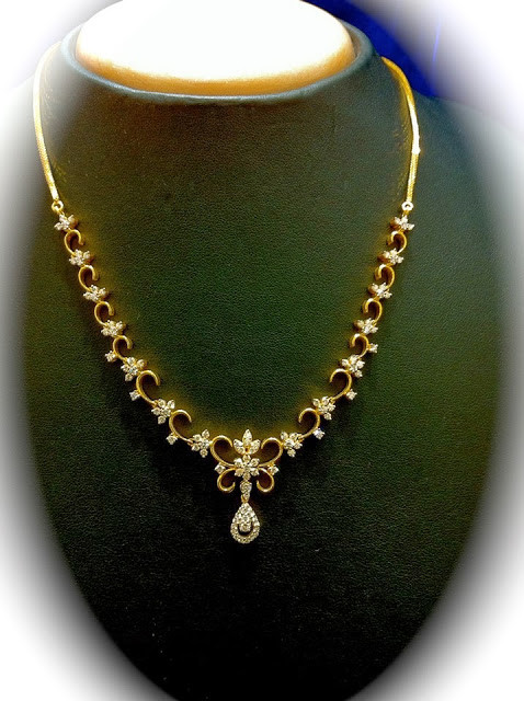 Simple Diamond Necklace
 Simple Diamond Necklace Indian Jewellery Designs