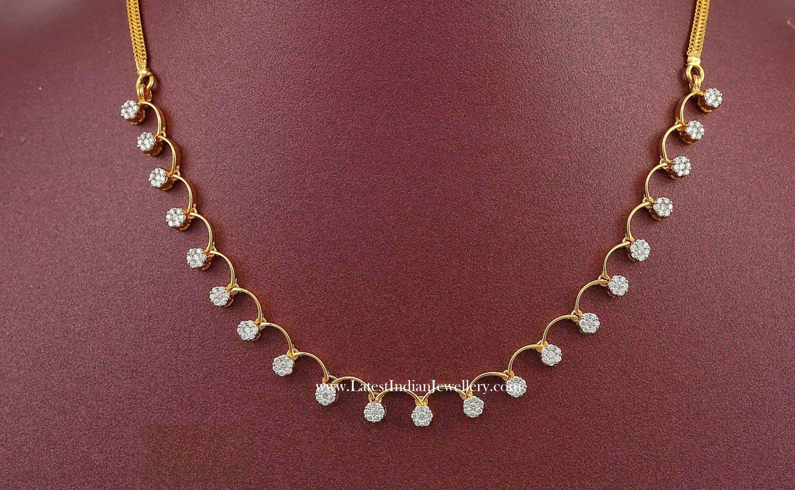 Simple Diamond Necklace
 Simple Diamond Necklace Designs in 1 Lakh