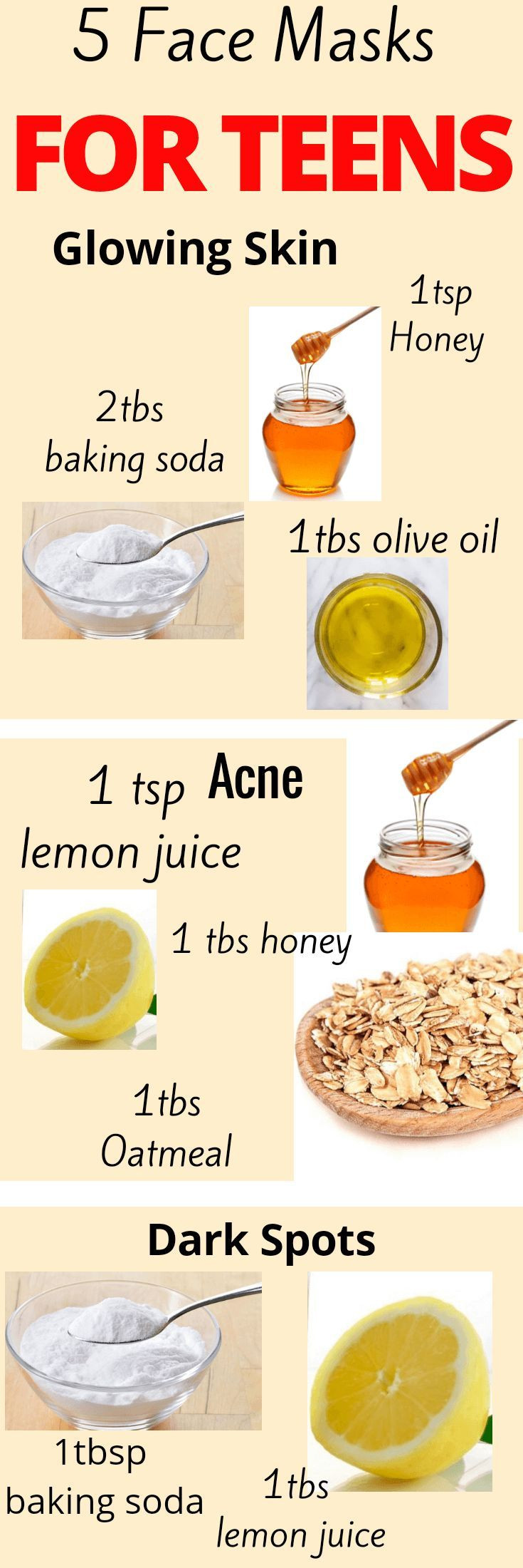 Simple DIY Face Masks
 Homemade Face Mask For Teens Skin care
