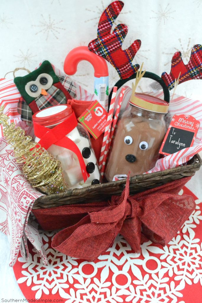 Simple Gift Basket Ideas
 Easy Holiday Gift Idea DIY Hot Cocoa Gift Basket
