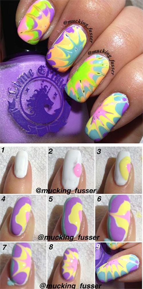 Simple Nail Art Designs For Beginners Step By Step
 Easy Step By Step Marble Nails Art Tutorials For Beginners