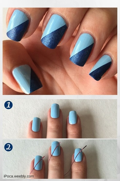 Simple Nail Art Designs For Beginners Step By Step
 Easy blue nail art design Easy step by step tutorial