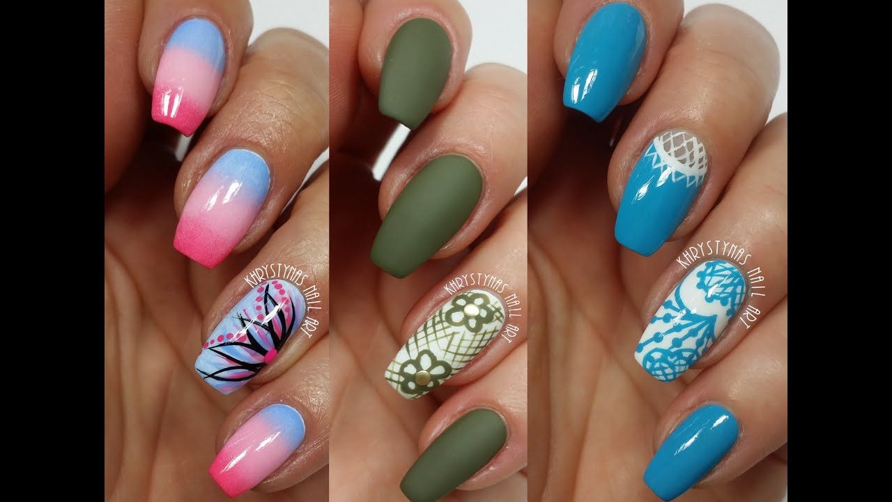 Simple Nail Art Designs
 3 Easy Accent Nail Ideas Freehand 2 Khrystynas Nail Art