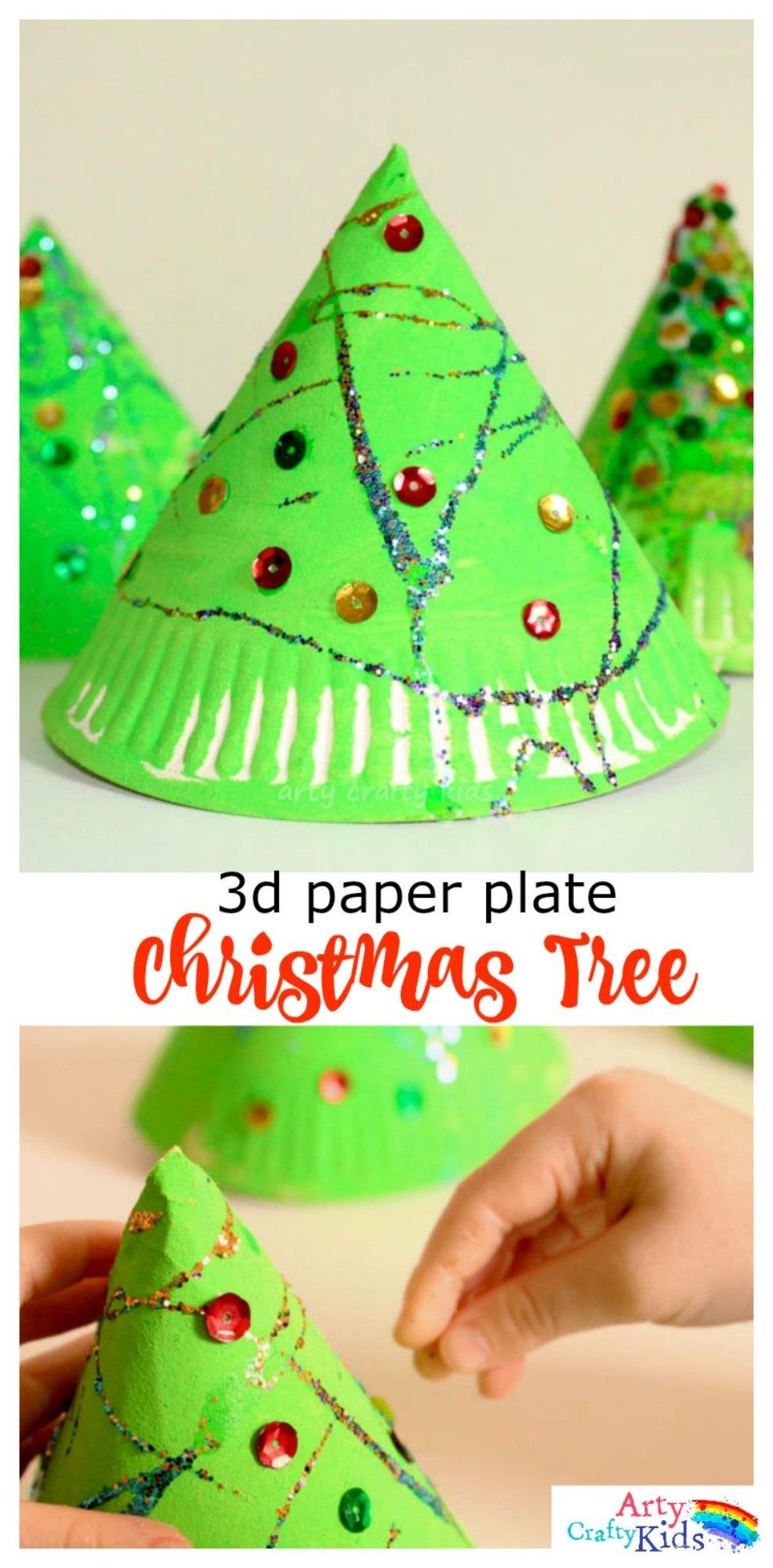 Simple Preschool Crafts
 Super Fun 3d Paper Plate Christmas Tree Craft