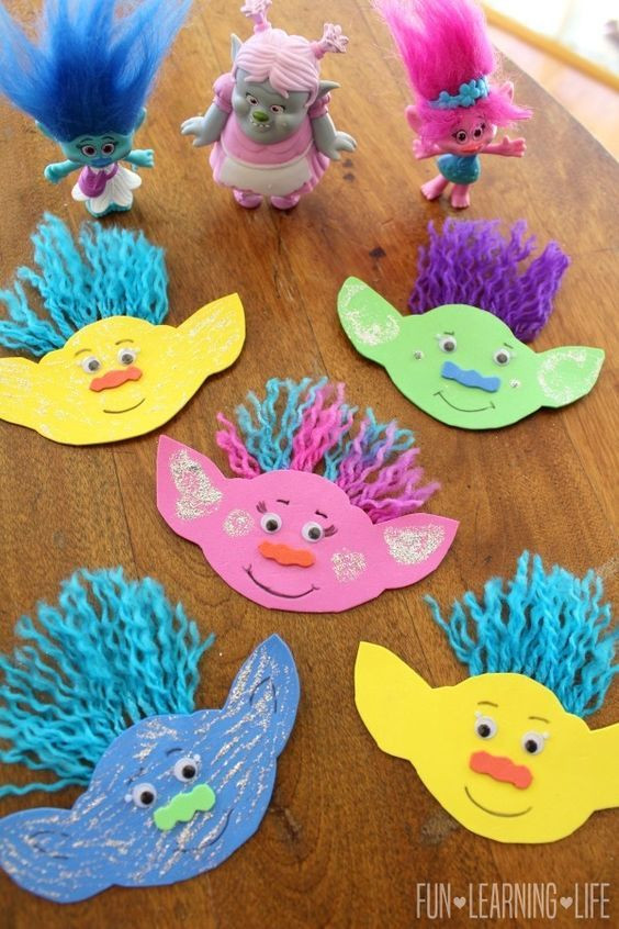 Simple Preschool Crafts
 Pin on trolls party