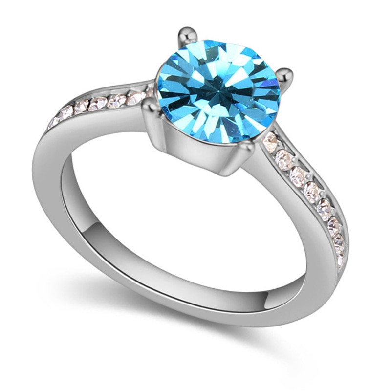 Simple Wedding Rings For Women
 Simple Engagement Ring Cheap Rings For Women Blue Austrian