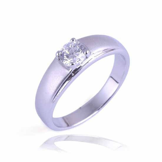 Simple Wedding Rings For Women
 Womens Simple 9K White Gold Filled CZ Wedding Ring