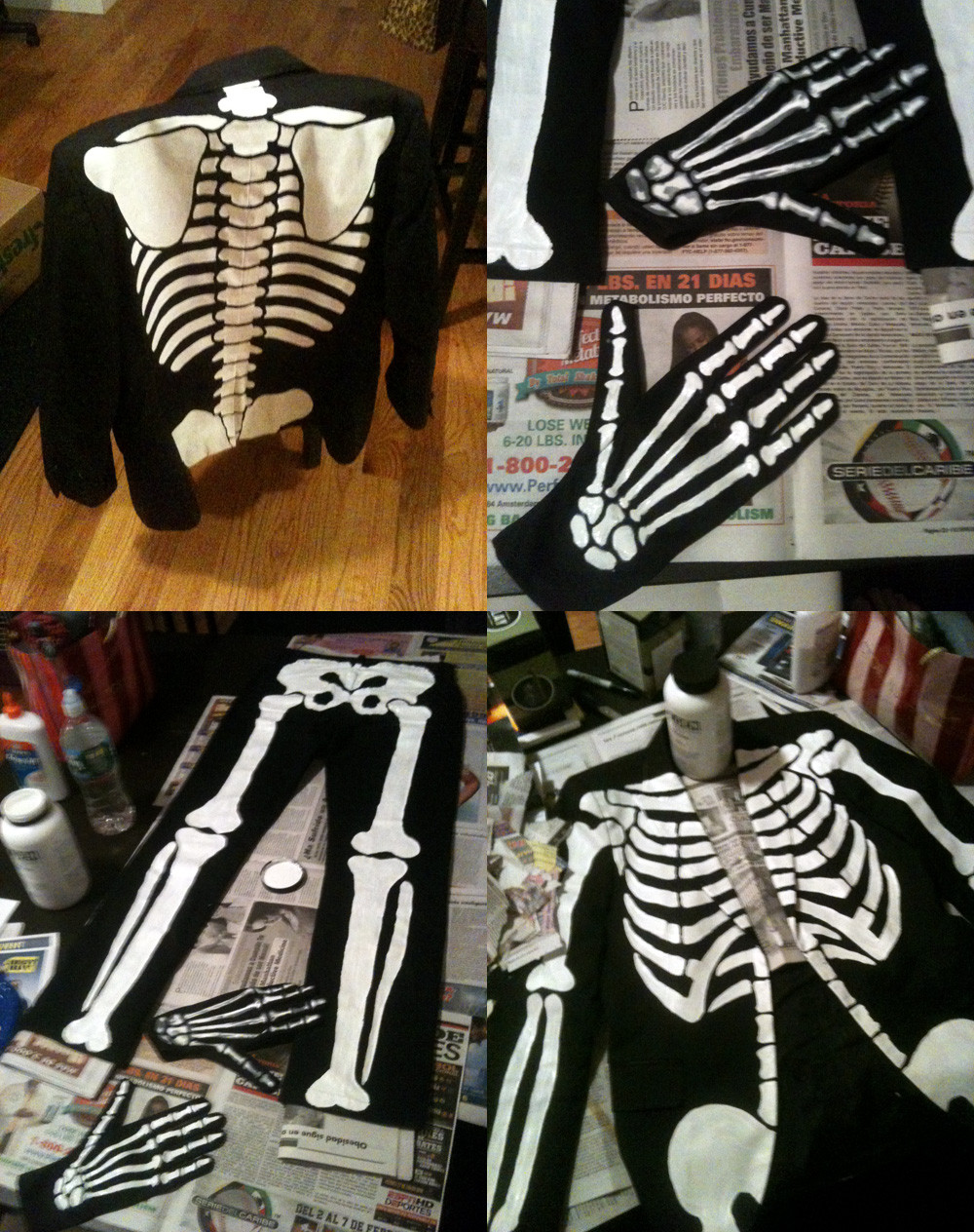 Skeleton Costume DIY
 DIY hand painted skeleton suit