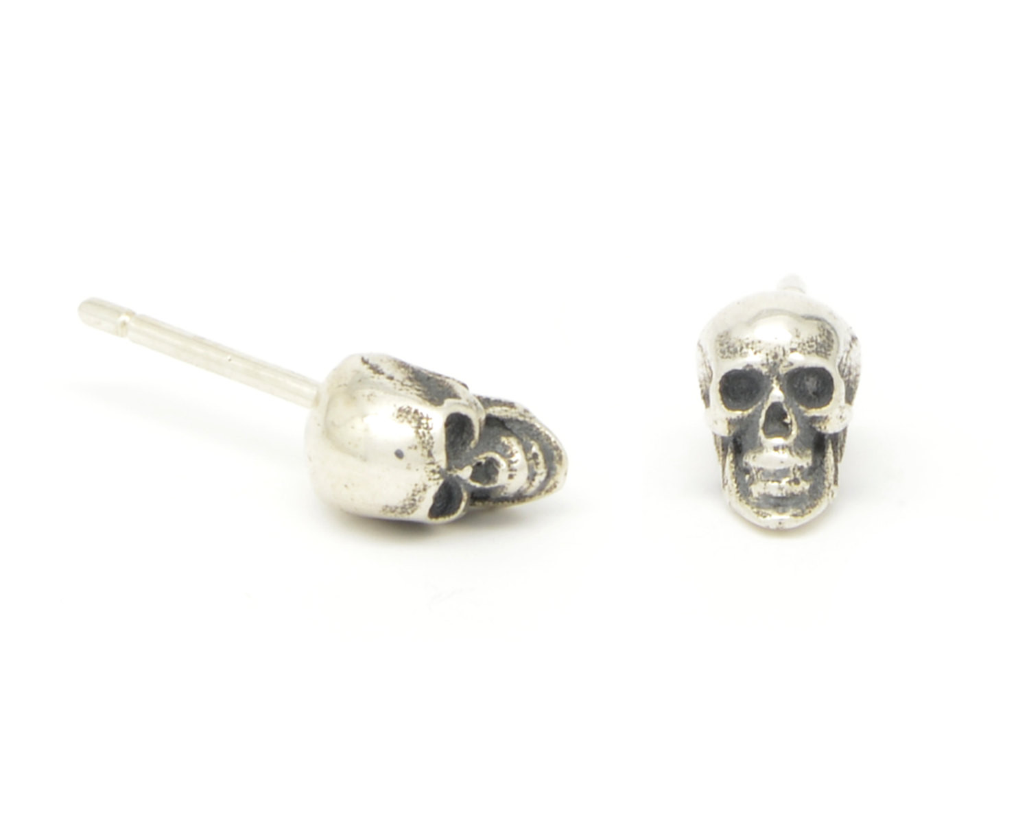 Skull Stud Earrings
 Tiny Skull Stud Earrings Silver Skull Studs Small Skull
