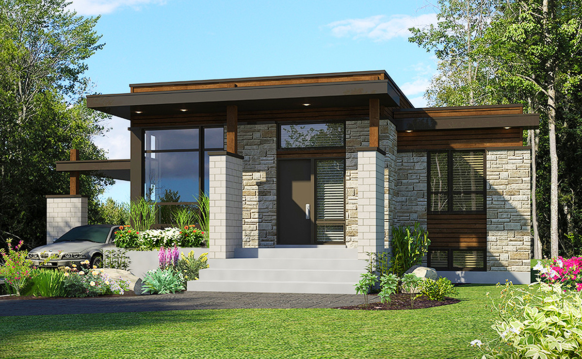 Small 2 Bedroom House
 pact Modern House Plan PD
