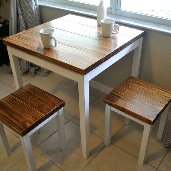 Small Kitchen Table With Stools
 Farmhouse Breakfast Table or Dining Table Set with or
