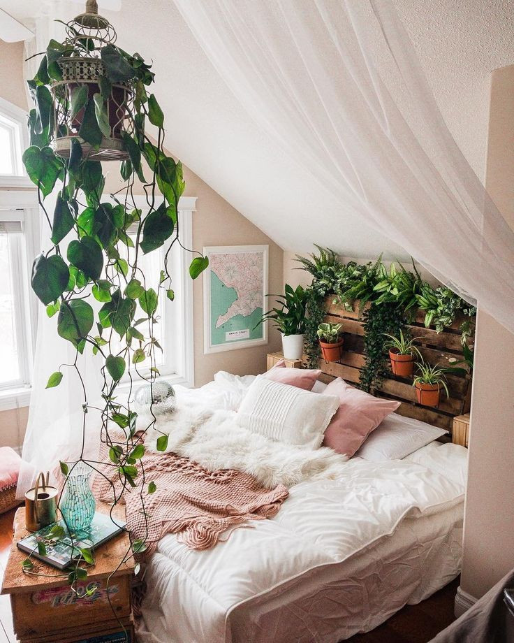 Small Plants For Bedroom
 cozy bedroom filled with plants