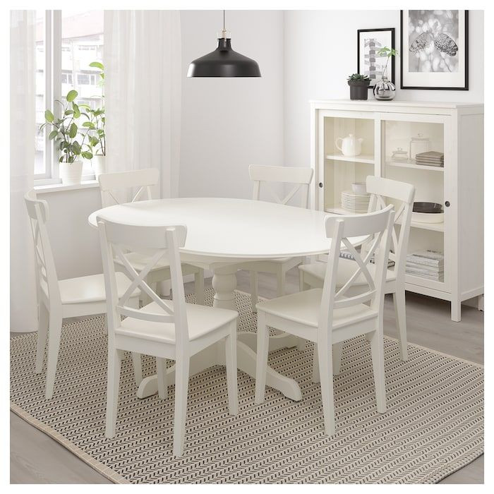 Small White Kitchen Tables
 IKEA INGATORP White Extendable table in 2019