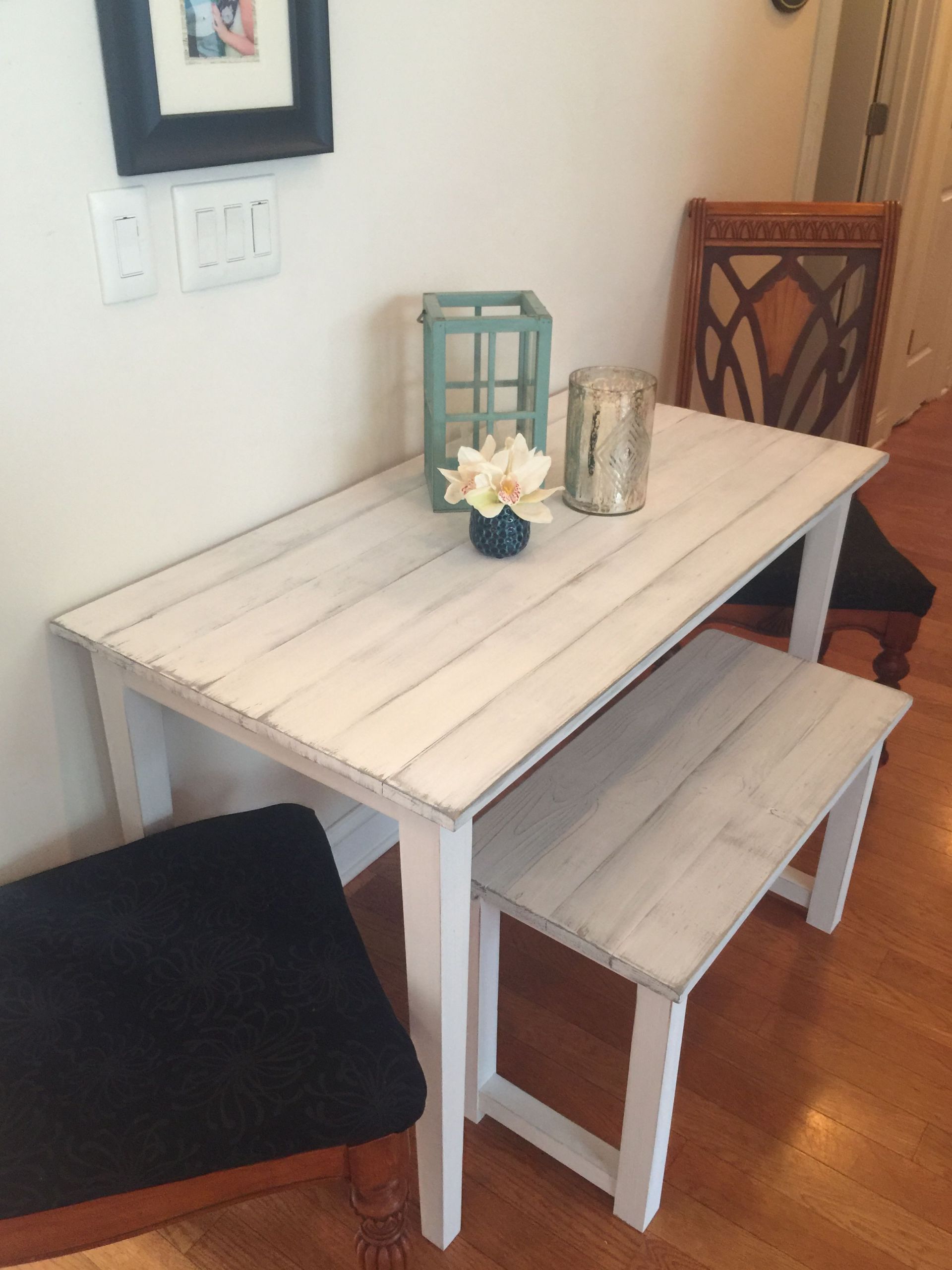 Small White Kitchen Tables
 Small farmhouse table for small room Bench and distressed