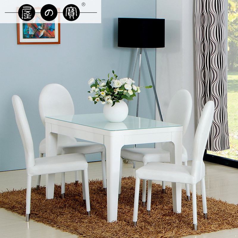 Small White Kitchen Tables
 Treasure house white small apartment Ikea dining table for
