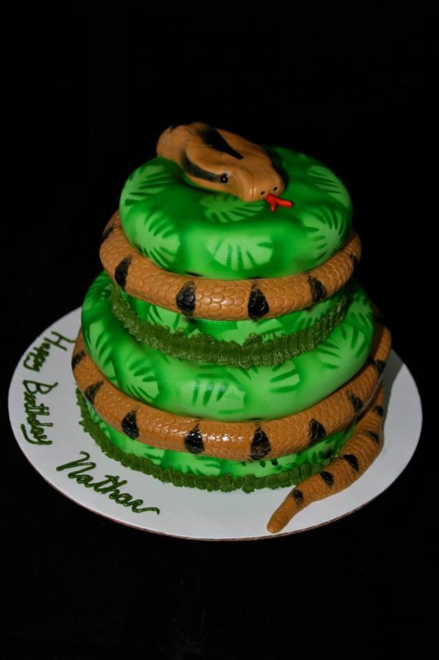 Snake Birthday Cake
 40 best Snake Cakes images on Pinterest