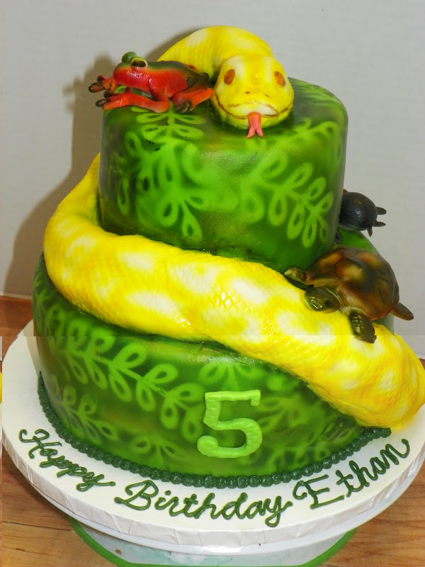 Snake Birthday Cake
 Plumeria Cake Studio Reptile Snake Cake