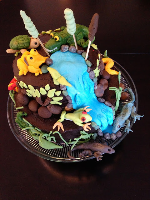 Snake Birthday Cake
 design for children Reptile themed birthday cake