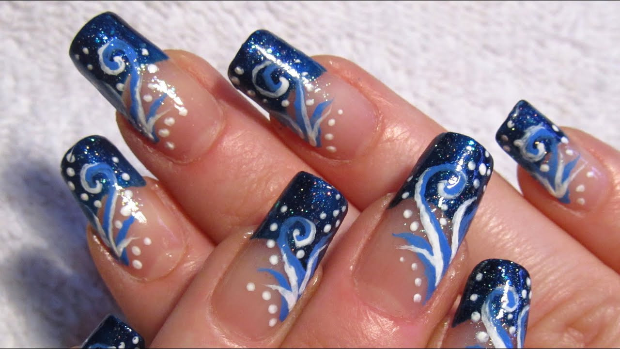 Snow Nail Designs
 Let It Snow by YummyNails Snowy Winter Breeze Design Nail