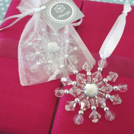 Snowflake Wedding Favors
 Beaded Snowflake Ornament Favors