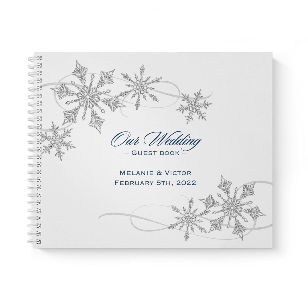 Snowflake Wedding Guest Book
 Snowflake Sparkle Guest Book