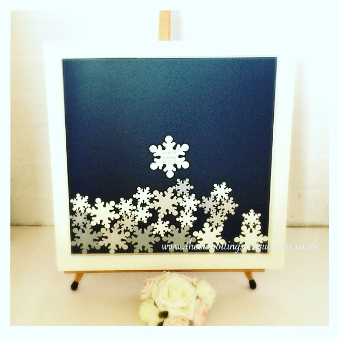 Snowflake Wedding Guest Book
 Winter wedding inspired drop top guest book A fully