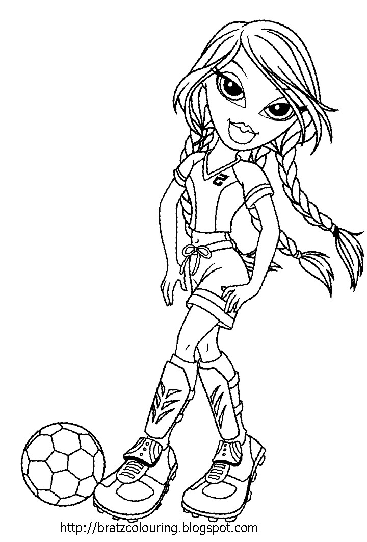 Soccer Girls Coloring Pages
 BRATZ COLORING PAGES SOCCER FOOTBALL FOR GIRLS COLORING