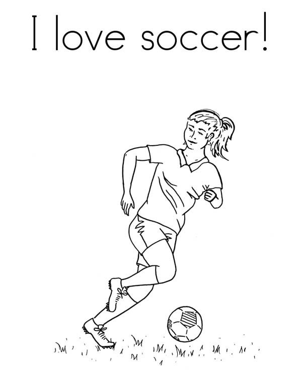 Soccer Girls Coloring Pages
 A Female Player In I Love Soccer Pamphlet Coloring Page