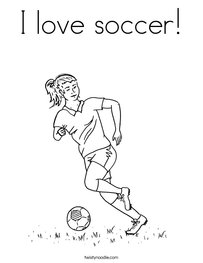 Soccer Girls Coloring Pages
 I love soccer Coloring Page Twisty Noodle