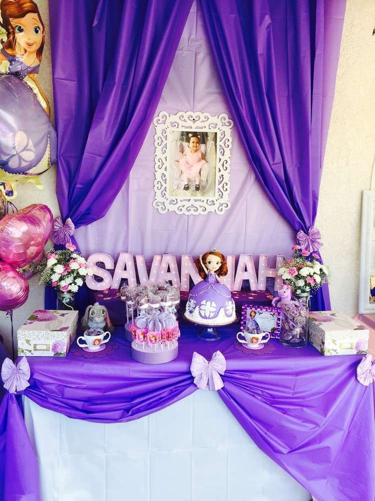 Sofia The First Birthday Party Decorations
 Sofia the First birthday party dessert table See more