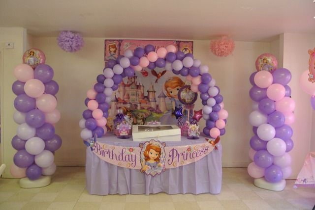 Sofia The First Birthday Party Decorations
 Sofia the First Birthday Party Ideas balloons galore