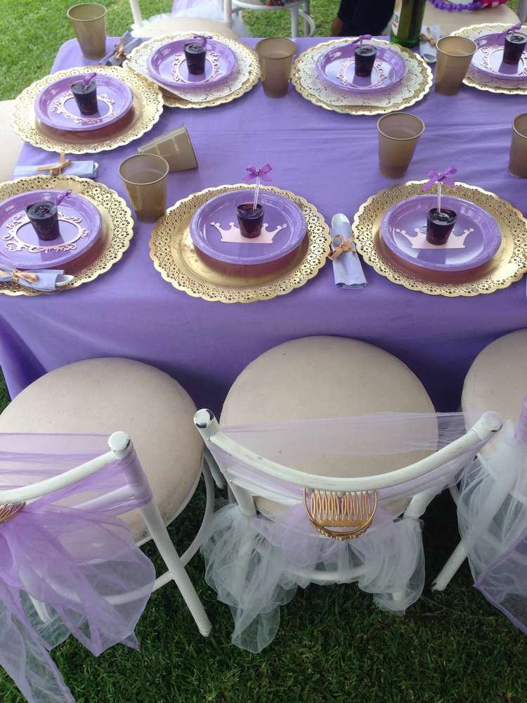 Sofia The First Birthday Party Decorations
 Sofia the First birthday party table See more party ideas