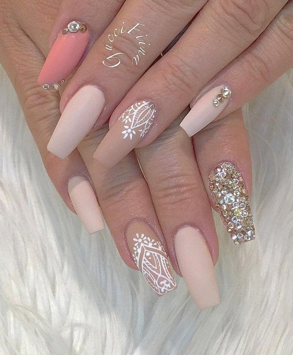 Sophisticated Nail Art
 This is a sophisticated bination rhinestones give an