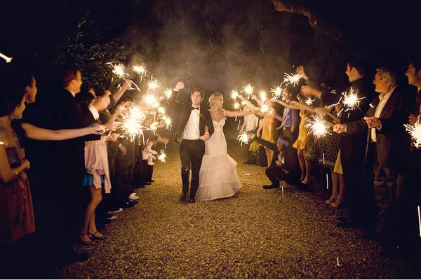 Sparklers For Wedding Exit
 Summer Weddings Incorporate Backyard BBQ Favorites Into