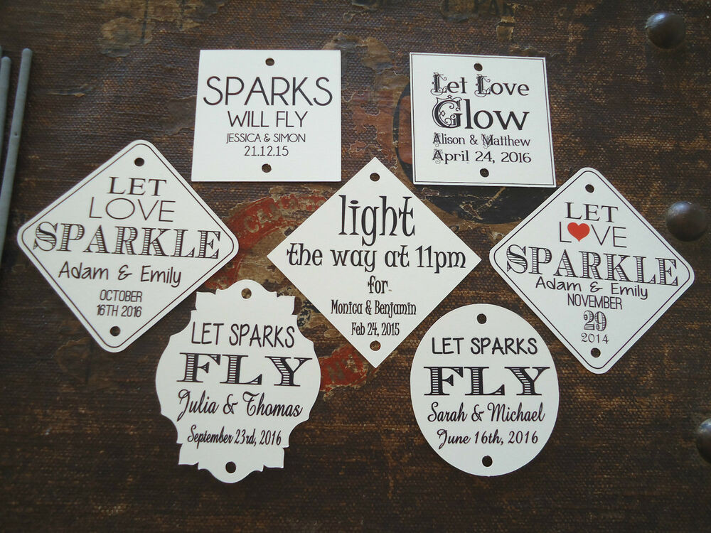 Sparklers Wedding Favours
 Kraft Ivory Wedding Favour Gift Tags Sparklers Bomboniere