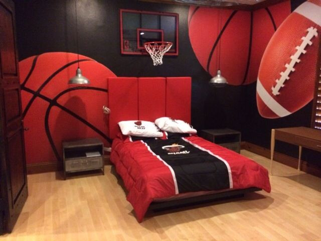 Sports Kids Room
 How cool is this sports themed bedroom This customer