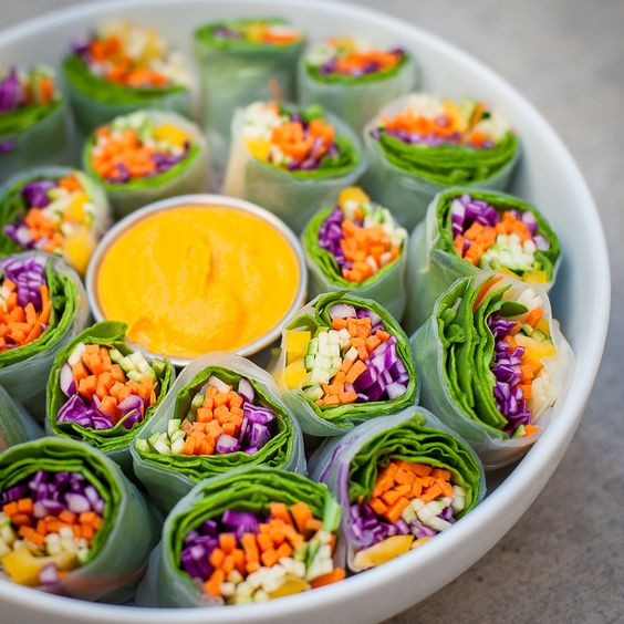 Spring Dinner Party Ideas
 Veggie spring rolls Spring rolls and Curry sauce on Pinterest