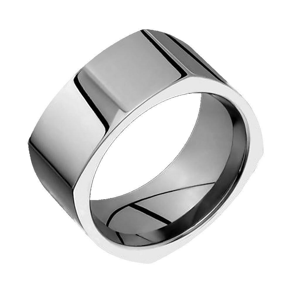 Square Wedding Band
 Square Titanium Wedding Ring fort Fit Polished 10mm
