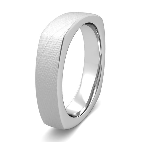 Square Wedding Band
 Square fort Fit Wedding Ring for Men in Gold or Platinum