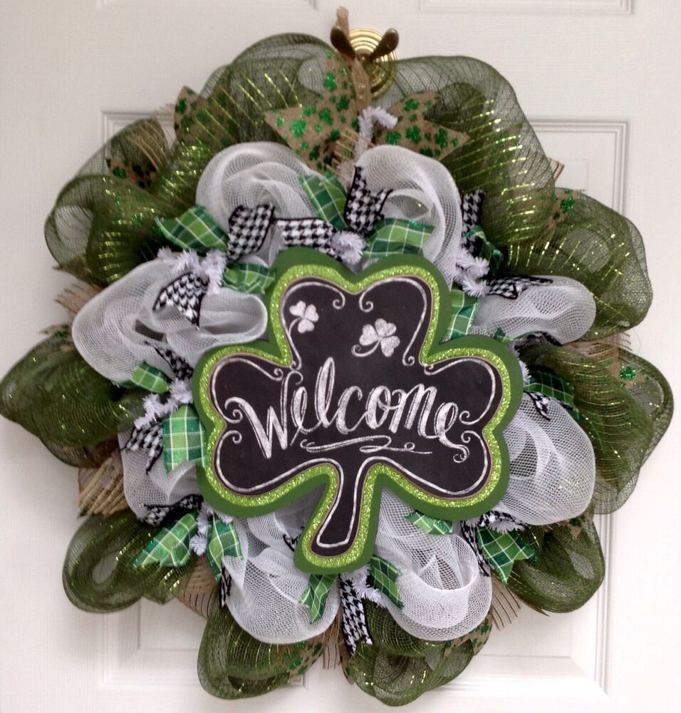 St Patrick's Day Gifts
 Wel e Shamrock St Patrick s Day Wreath Handmade Deco
