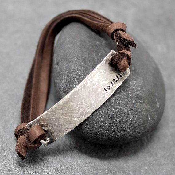 Stamped Leather Bracelet
 BOX LEATHER Adjustable Bracelet by RoyalCountess on Etsy