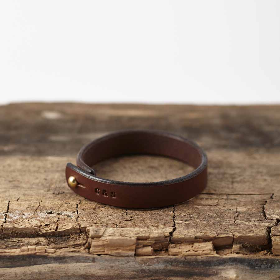 Stamped Leather Bracelet
 Leather Bracelet Stamped and Personalised