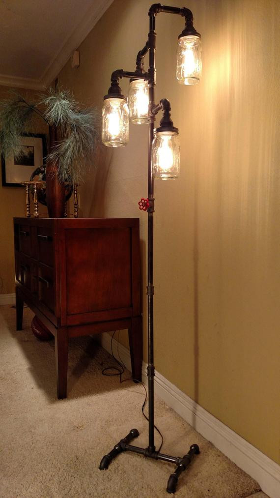 Standing Lamps For Living Room
 Pipe Floor Lamp 4 fixture Living Room Steampunk Mason Jar