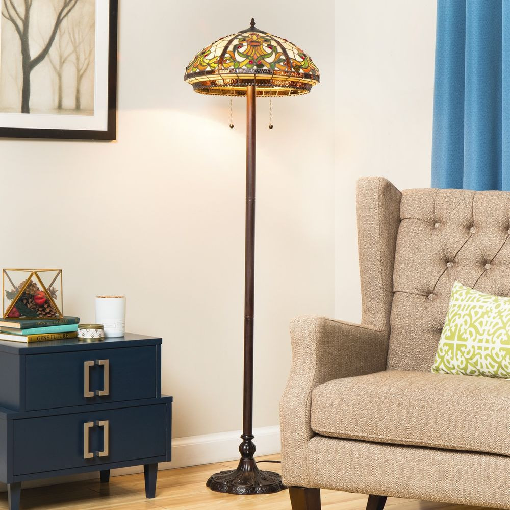 Standing Lamps For Living Room
 Tiffany Style Classic Floor Lamp Stained Glass Colorful