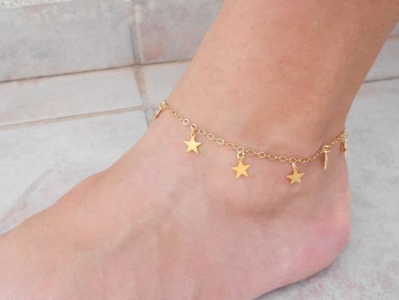Star Anklet
 Gold star anklet Gold ankle bracelet