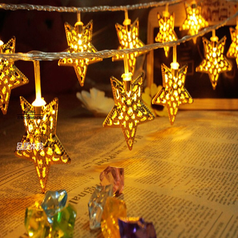 Star String Lights For Bedroom
 Golden Star LED String Lights 5m 20 Led Christmas Party