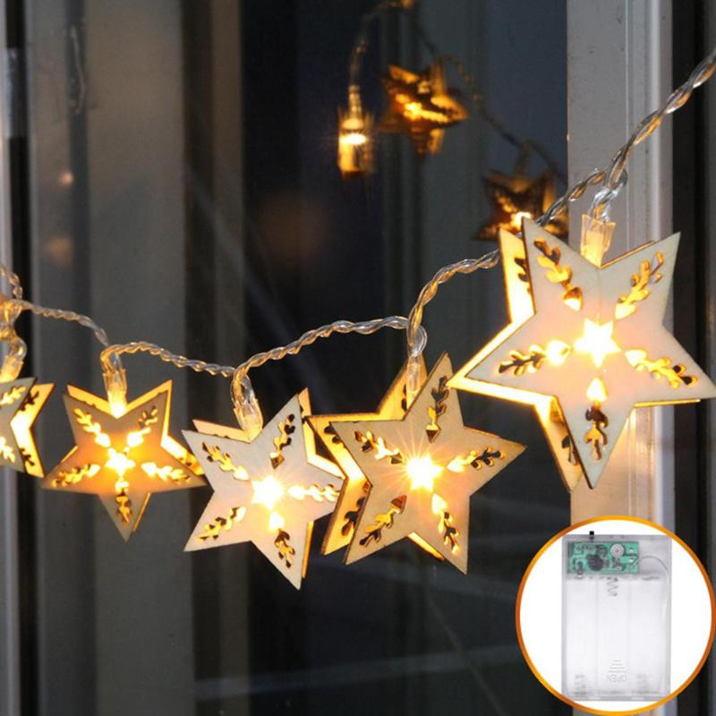Star String Lights For Bedroom
 2 5m Wooden Star 20LED String Lights Fairy String Lamp for