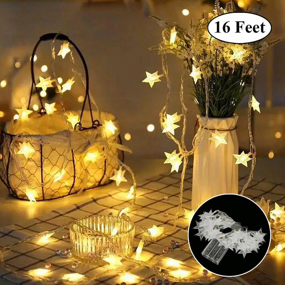 Star String Lights For Bedroom
 Warm White LED String Star Fairy Lights Home Bedroom