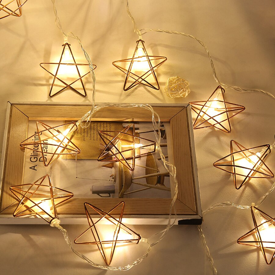 Star String Lights For Bedroom
 3m 20leds Retro Rose Gold Star LED String Lights Bedroom