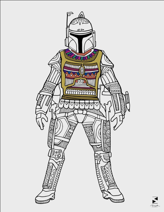Star Wars Adult Coloring Book
 Star Wars Coloring Pages Boba Fett Printable Adult coloring